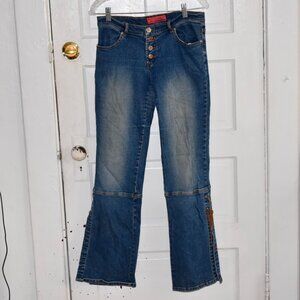 VINTAGE - Hot Kiss Jeans - Bootcut, Leather Ties